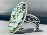 One Of Best Vintage Native American Navajo Spiderweb Green Turquoise Sterling Silver Bracelet-Nativo Arts