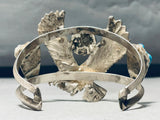 Fly Like An Eagle Vintage Native American Navajo Turquoise Sterling Silver Bracelet-Nativo Arts