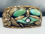 Majestic Vintage Native American Navajo Royston Turquoise Sterling Silver 12ktgf Bracelet-Nativo Arts