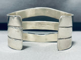 One Of The Coolect Squared Turquoise Vintage Native American Navajo Sterling Silver Bracelet-Nativo Arts