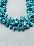 Nuggets Of Spiderweb Turquoise Vintage Native American Navajo Heishi Necklace Old-Nativo Arts