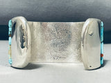 121 Gram Les James Turquoise Inlay Native American Navajo Sterling Silver Bracelet-Nativo Arts