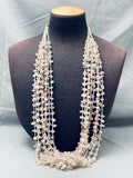 Rare Vintage Santo Domingo Pink Quartz Sterlign Silver Squaw Necklace-Nativo Arts