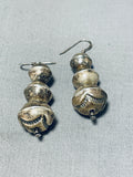 Authentic Vintage Native American Navajo Sterling Silver Earrings-Nativo Arts
