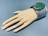 Frogskin Turquoise 100+ Gram Native American Navajo Sterling Silver Bracelet-Nativo Arts