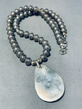 Fabulous Vintage Native American Navajo Pilot Mountain Turquoise Sterling Silver Necklace-Nativo Arts