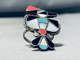 Impressive Vintage Native American Zuni Turquoise Sterling Silver Thunderbird Ring-Nativo Arts