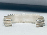 One Of The Best 6' Wrist Vintage Native American Navajo Turquoise Inlay Sterling Silver Bracelet-Nativo Arts