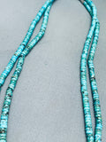 Rare Vintage Native American Navajo Spiderweb Turquoise Disc Sterling Silver Necklace-Nativo Arts
