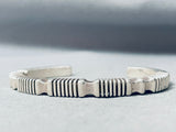 Stunning Vintage Native American Navajo Signed Mel Francis Channel Sterling Silver Bracelet