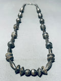 Early Hand Tooled Vintage Native American Navajo Sterling Silver Necklace Old-Nativo Arts