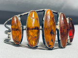One Of The Best Vintage Native American Navajo Ancient Tree Sap Sterling Silver Bracelet-Nativo Arts