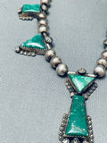 One Of The Best Ever Vintage Native American Navajo Cerrillos Turquoise Sterling Silver Necklace-Nativo Arts