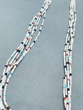 Delicate Vintage Santo Domingo Turquoise Heishi Sterling Silver Necklace-Nativo Arts