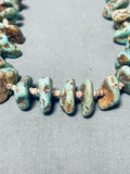 Beautiful Vintage Native American Navajo Royston Turquoise Heishi Sterling Silver Necklace-Nativo Arts