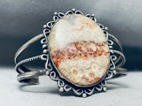 Earth Stone Agate Vintage Native American Navajo Sterling Silver Bracelet-Nativo Arts