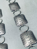 Very Old Hand Tooled Vintage Native American Navajo Sterling Silver Concho Belt Necklace-Nativo Arts