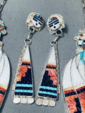 Best Vintage Native American Zuni Inlay Maiden Turquoise Sterling Silver Necklace-Nativo Arts