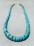 Native American Eye Catching Santo Domingo Spiderweb Turquoise Sterling Silver Necklace-Nativo Arts