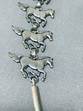 Super Intricate Vintage Native American Navajo Sterling Silver Horse Necklace-Nativo Arts
