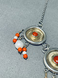Native American One Of The Most Unique 14k Gold Marked Sterling Silver Coral Necklace-Nativo Arts