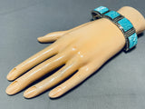 One Of The Best Ever Vintage Native American Navajo Turquoise Inlay Link Bracelet-Nativo Arts