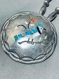Bluejay Charley Bowie Vintage Native American Navajo Turquoise Sterling Silver Necklace-Nativo Arts