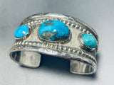 Fantastic Vintage Native American Navajo Turquoise Sterling Silver Bracelet-Nativo Arts