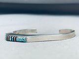 Richy Begay Rare Side Inlay Sterling Silver Vintage Native American Navajo Bracelet Cuff-Nativo Arts