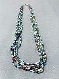 Very Intricate Vintage Native American Navajo Turquoise Heishi Sterling Silver Necklace-Nativo Arts