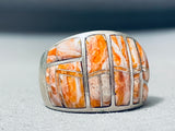 Best Vintage Native American Navajo Yellow Spiny Oyster Shell Silver Ring-Nativo Arts