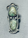 One Of A Kind Vintage Native American Navajo Spiderweb Turquoise Sterling Silver Ring-Nativo Arts