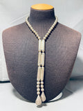 You Graduated!! Opulent Vintage Native American Navajo Tassel Sterling Silver Necklace-Nativo Arts