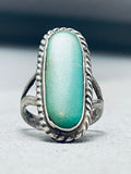 Soft Green Vintage Native American Navajo Sterling Silver Rope Ring Old-Nativo Arts