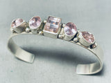 Dynamic Native American Navajo Amethyst Sterling Silver Bracelet Signed Sharon Sandoval-Nativo Arts