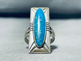 Fantastic Vintage Native American Navajo Morenci Turquoise Sterling Silver Ring-Nativo Arts
