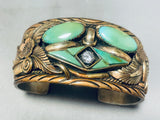 Majestic Vintage Native American Navajo Royston Turquoise Sterling Silver 12ktgf Bracelet-Nativo Arts
