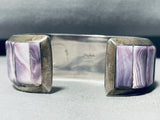 Most Beautiful Purple Vintage Native American Navajo 6.5 Inch Wrist Sterling Silver Bracelet-Nativo Arts