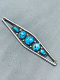 Thomas Tso Marvelous Native American Navajo Sleeping Beauty Turquoise Sterling Silver Pin-Nativo Arts