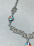 Quality!! Vintage Native American Navajo Mikey Tahe Turquoise Sterling Silver Necklace-Nativo Arts