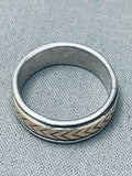 Gold And Sterling Vintage Native American Navajo Silver Ring-Nativo Arts