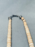Superior Vintage Navajo Turquois Shell Heishi Sterling Silver Necklace Old-Nativo Arts