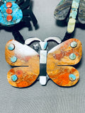 Most Unique Santo Domingo Bug Beauty Inlay Sterling Silver Necklace-Nativo Arts
