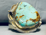 436 Grams!!! Best Vintage Native American Navajo Gold Sterling Silver Turquoise Bracelet-Nativo Arts