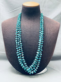 Nuggets Of Spiderweb Turquoise Vintage Native American Navajo Heishi Necklace Old-Nativo Arts