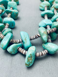 206 Grams Vintage Native American Navajo Green Turquoise Heishi Necklace Old-Nativo Arts