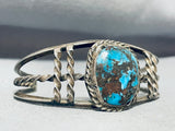 Gasp! Important Bisbee Turquoise Vintage Native American Navajo Sterling Silver Bracelet-Nativo Arts