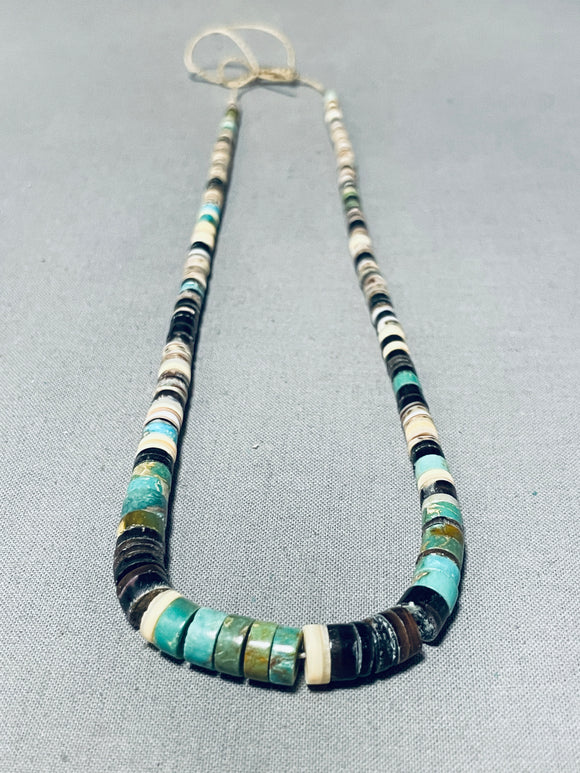 Native American Wonderful Vintage Santo Domingo Turquoise & Shell Necklace-Nativo Arts