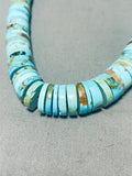 Native American 118 Grams Quality Vintage Santo Domingo Turquoise Sterling Silver Necklace-Nativo Arts