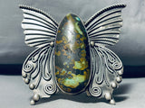184 Grams!! Native American Navajo Green Turquoise Sterling Silver Butterfly Bracelet!-Nativo Arts